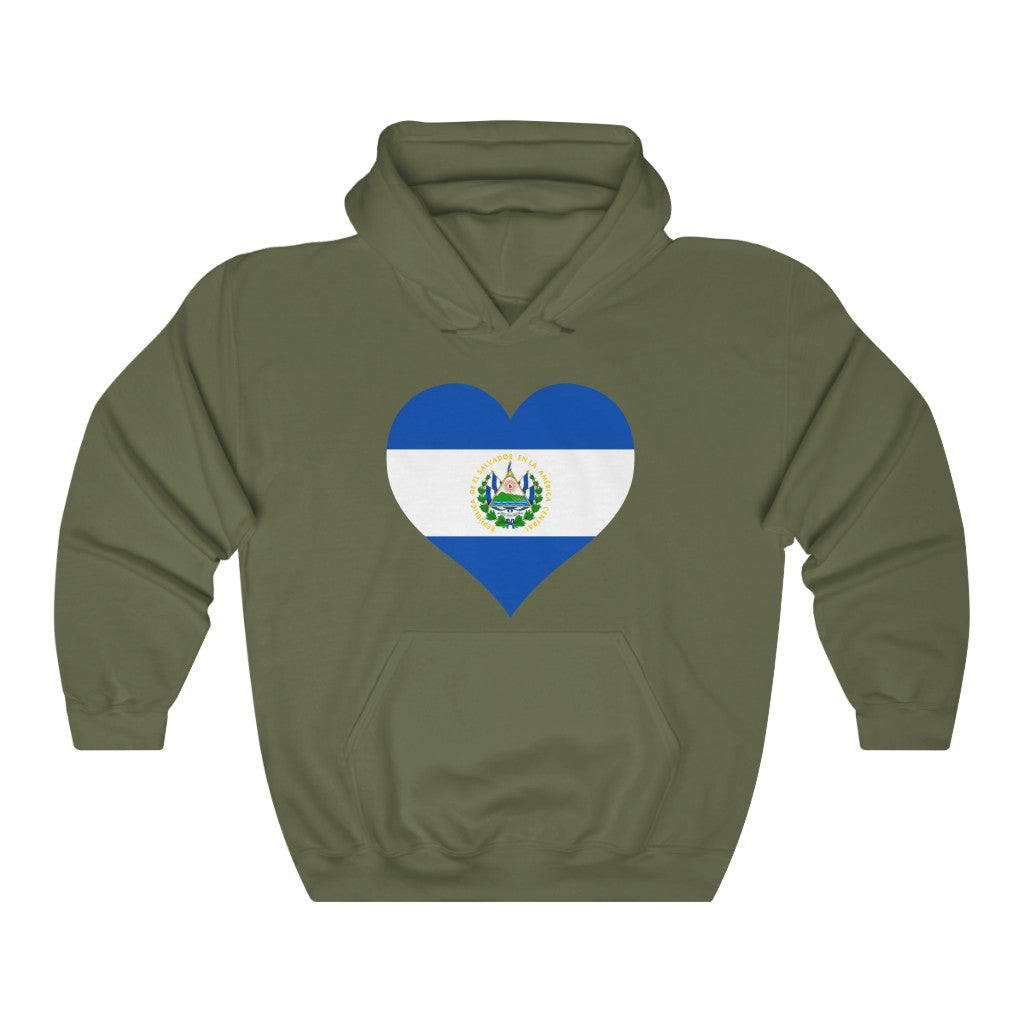 El Salvador Heart Flag Hoodie Sweatshirt - Unisex