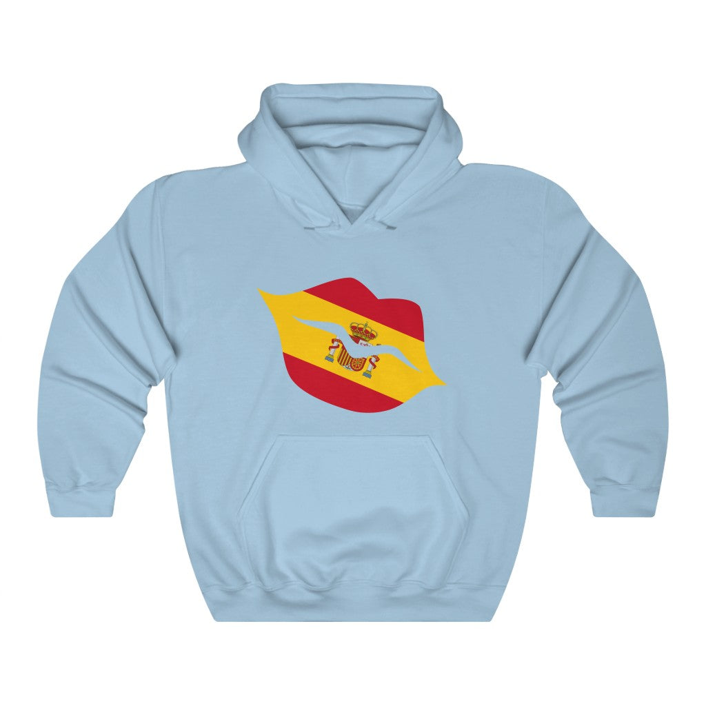 Spain Lips Flag Hoodie Sweatshirt - Unisex