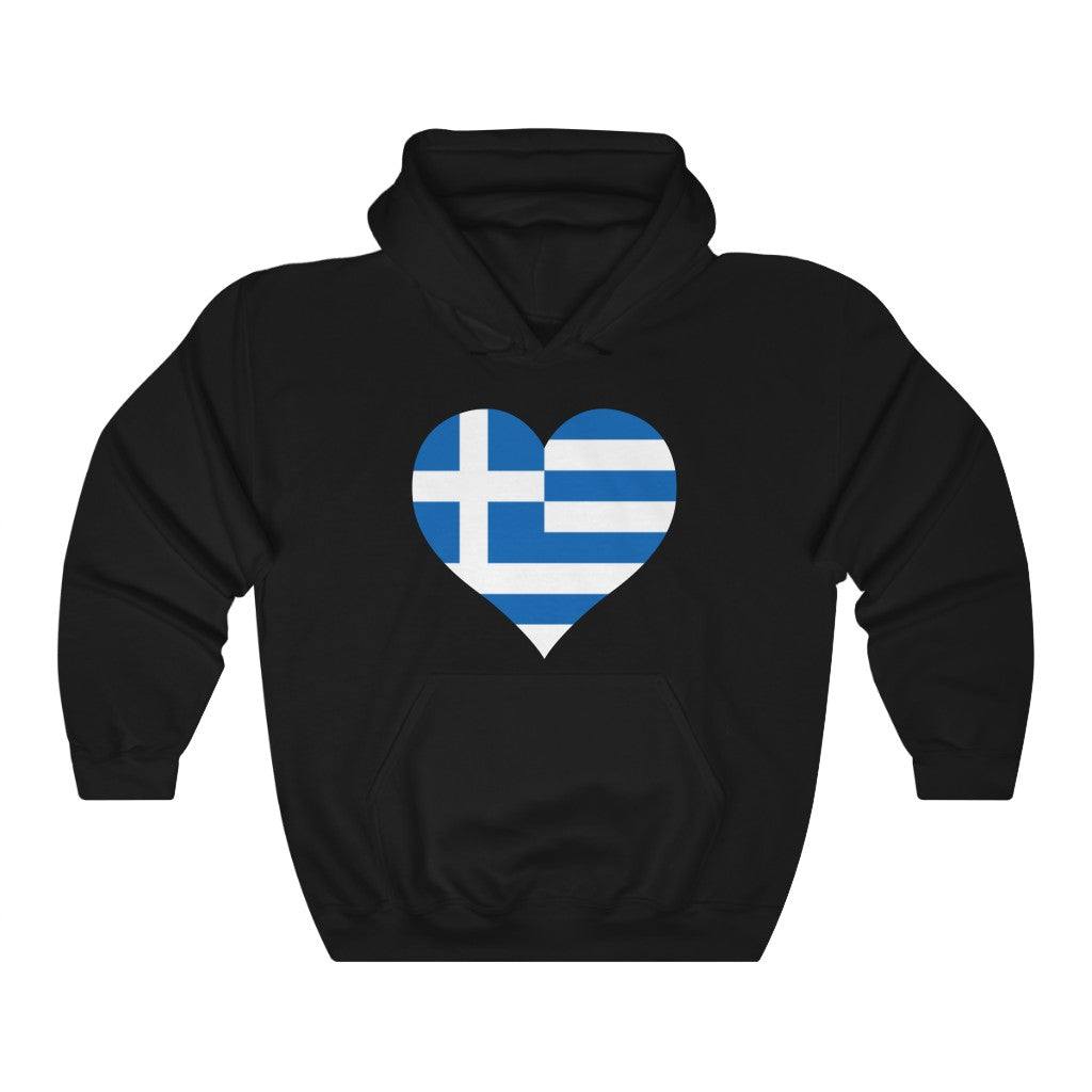 Greece Heart Flag Hoodie Sweatshirt - Unisex