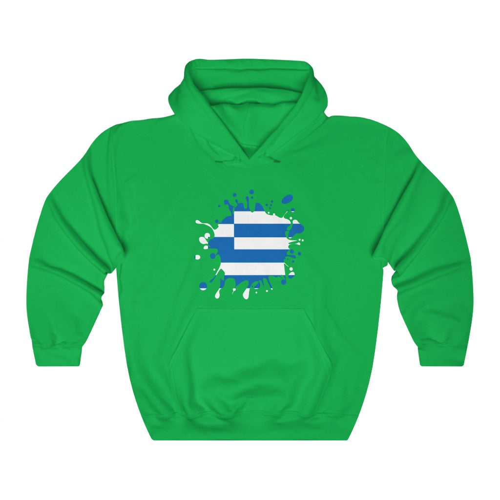 Greece Splat Flag Hoodie Sweatshirt - Unisex