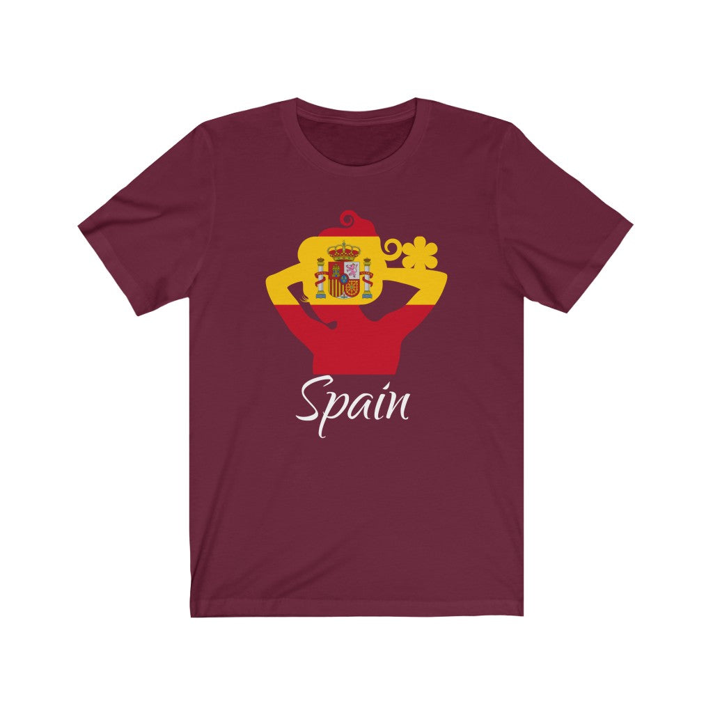 Spain Lady Flag Premium Tee 2 - Unisex