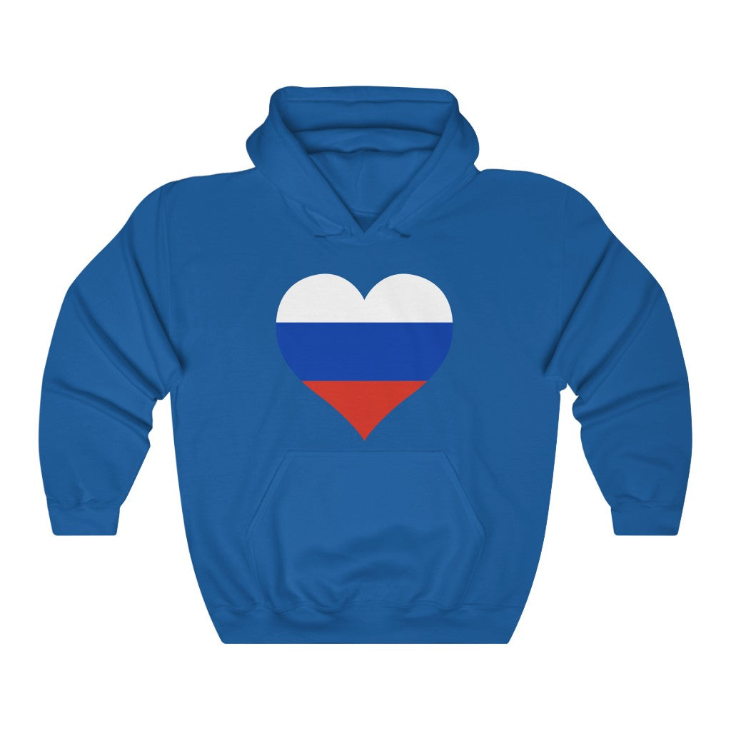 Russia Heart Flag Hoodie Sweatshirt - Unisex