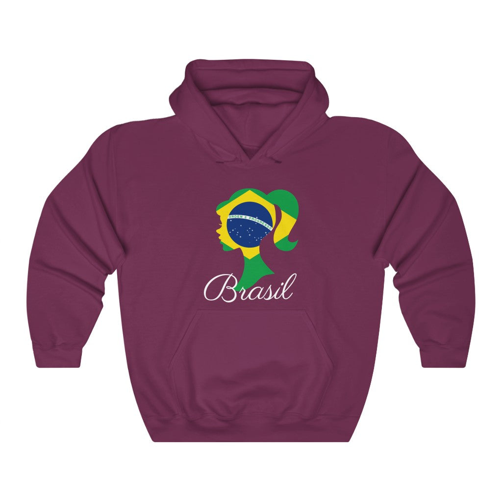Brazil (Brasil) Girl Flag Hoodie Sweatshirt 2 - Unisex