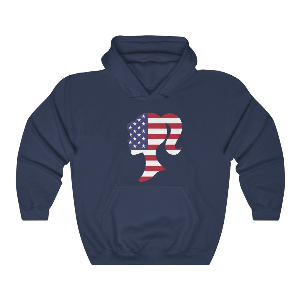 United States of America Girl Flag Hoodie Sweatshirt - Unisex