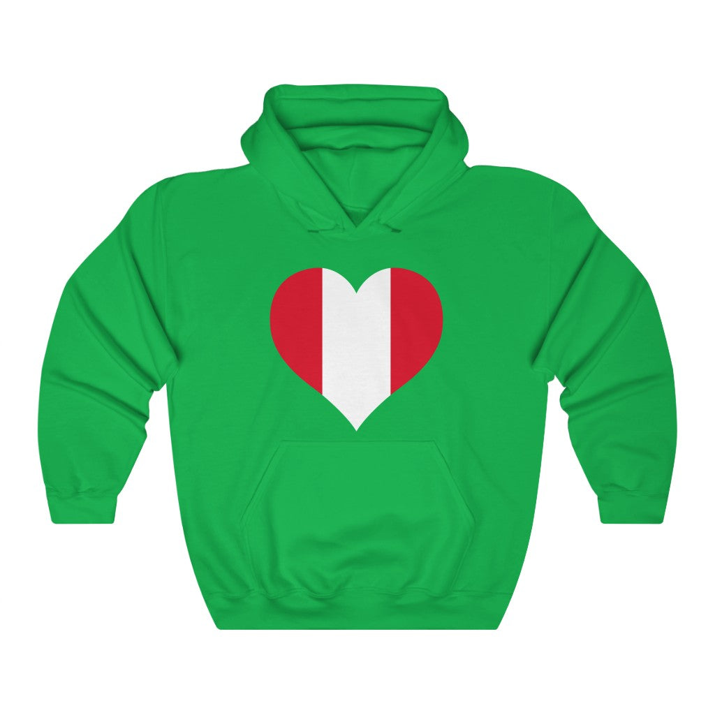 Peru Heart Flag Hoodie Sweatshirt - Unisex