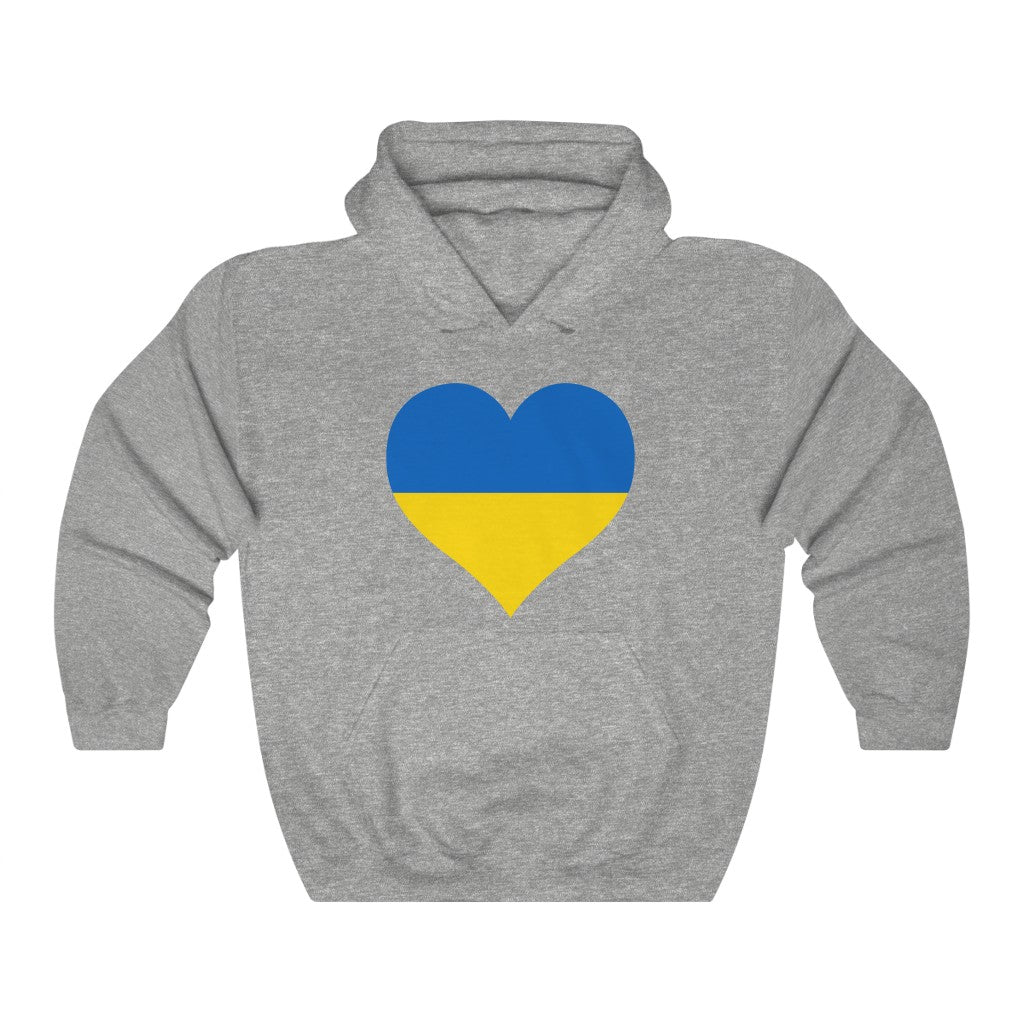 Ukraine Heart Flag Hoodie Sweatshirt - Unisex