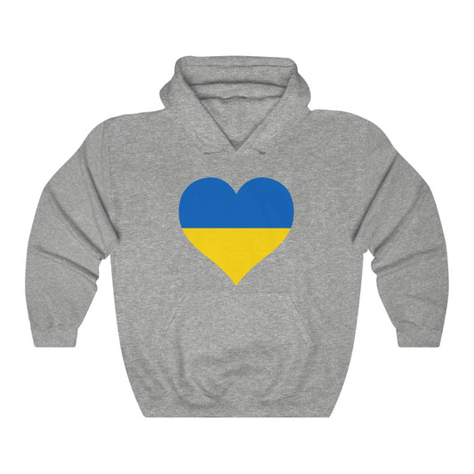 Ukraine Heart Flag Hoodie Sweatshirt - Unisex