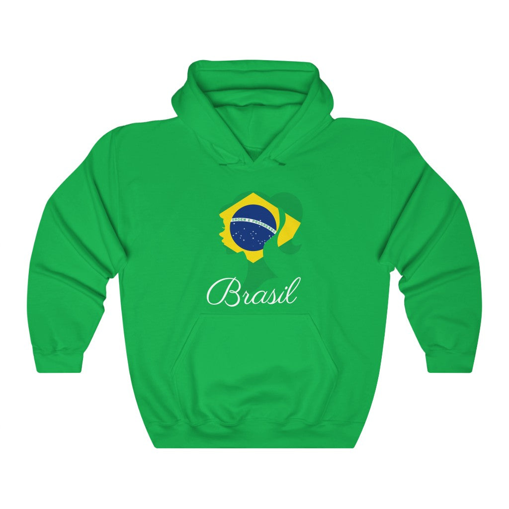 Brazil (Brasil) Girl Flag Hoodie Sweatshirt 2 - Unisex