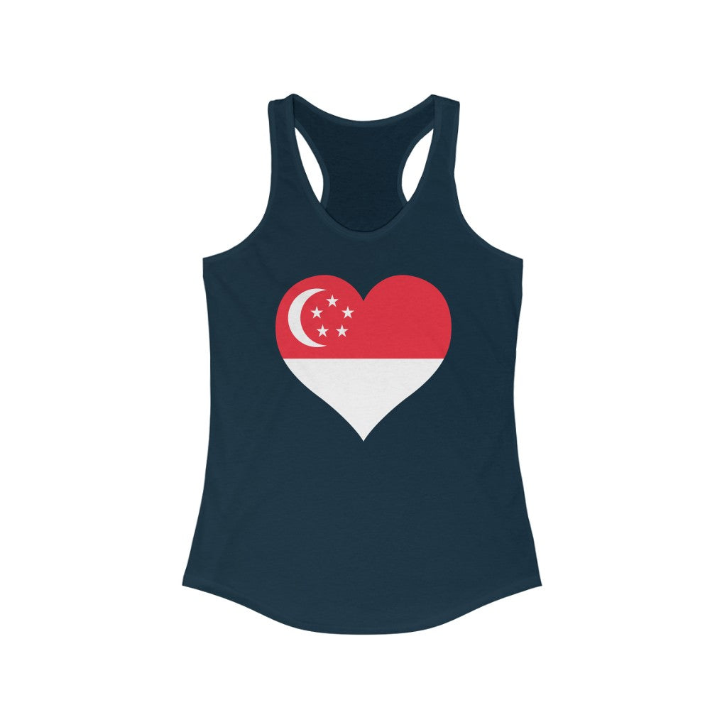 Singapore Heart Flag Tank - Women
