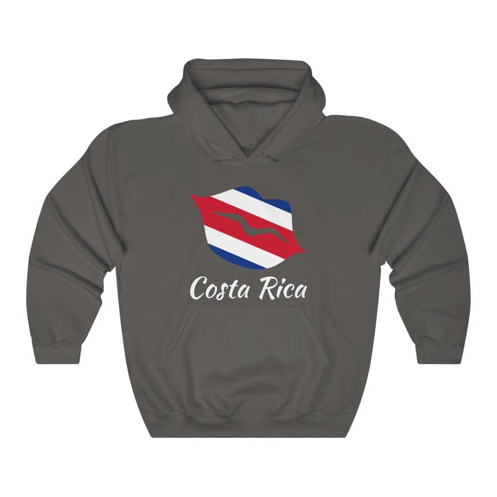 Costa Rica Lips Flag Hoodie Sweatshirt 2 - Unisex