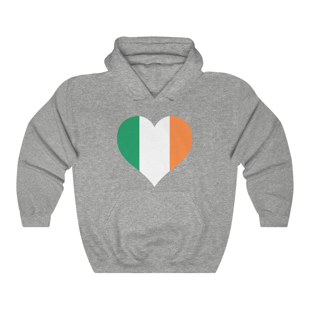 Ireland Heart Flag Hoodie Sweatshirt - Unisex