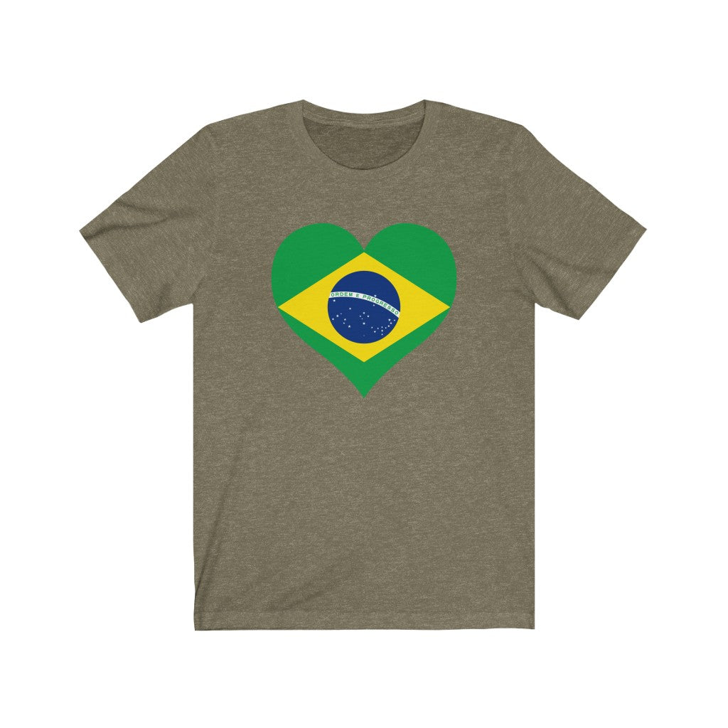 Brazil Heart Flag Premium Tee - Unisex