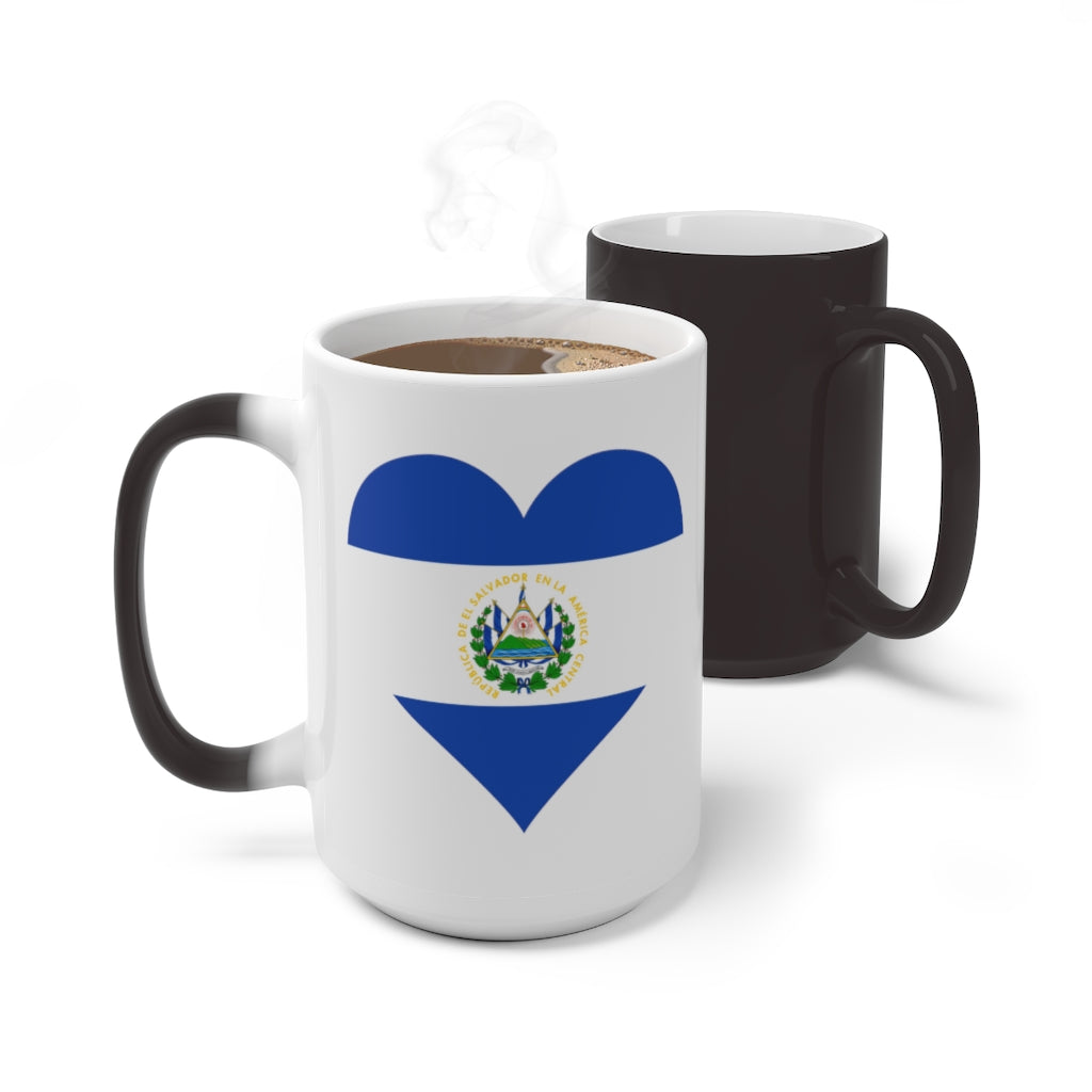 El Salvador Heart Color Changing Mug