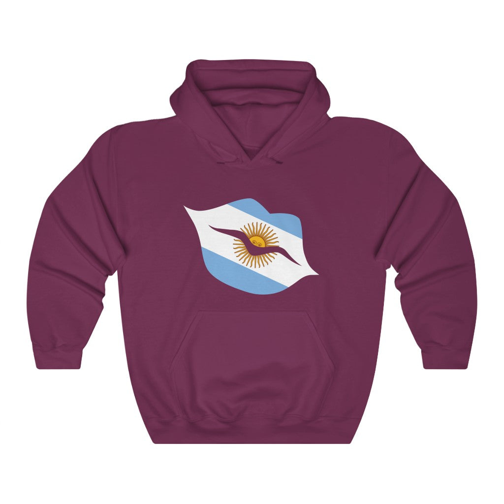 Argentina Lips Flag Hoodie Sweatshirt - Unisex