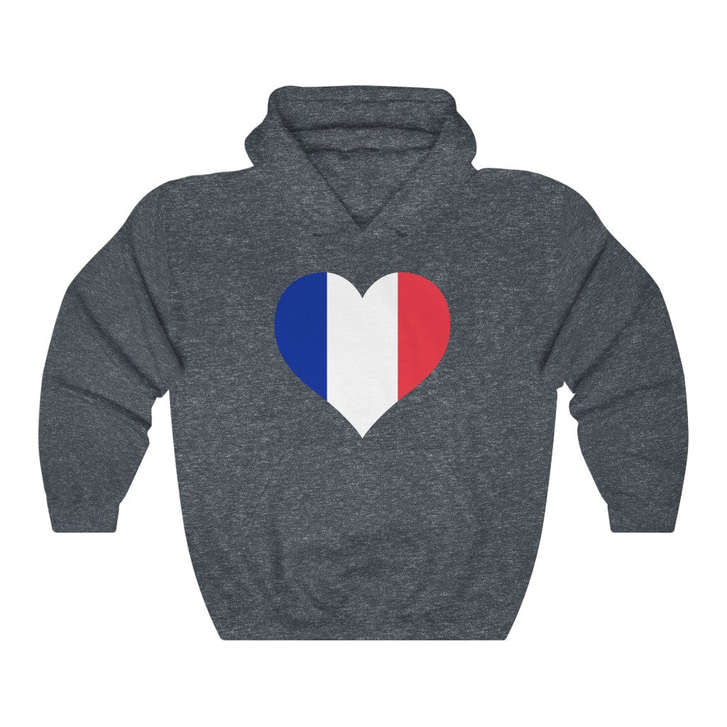 France Heart Flag Hoodie Sweatshirt - Unisex
