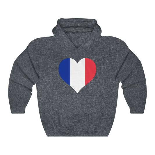 France Heart Flag Hoodie Sweatshirt - Unisex
