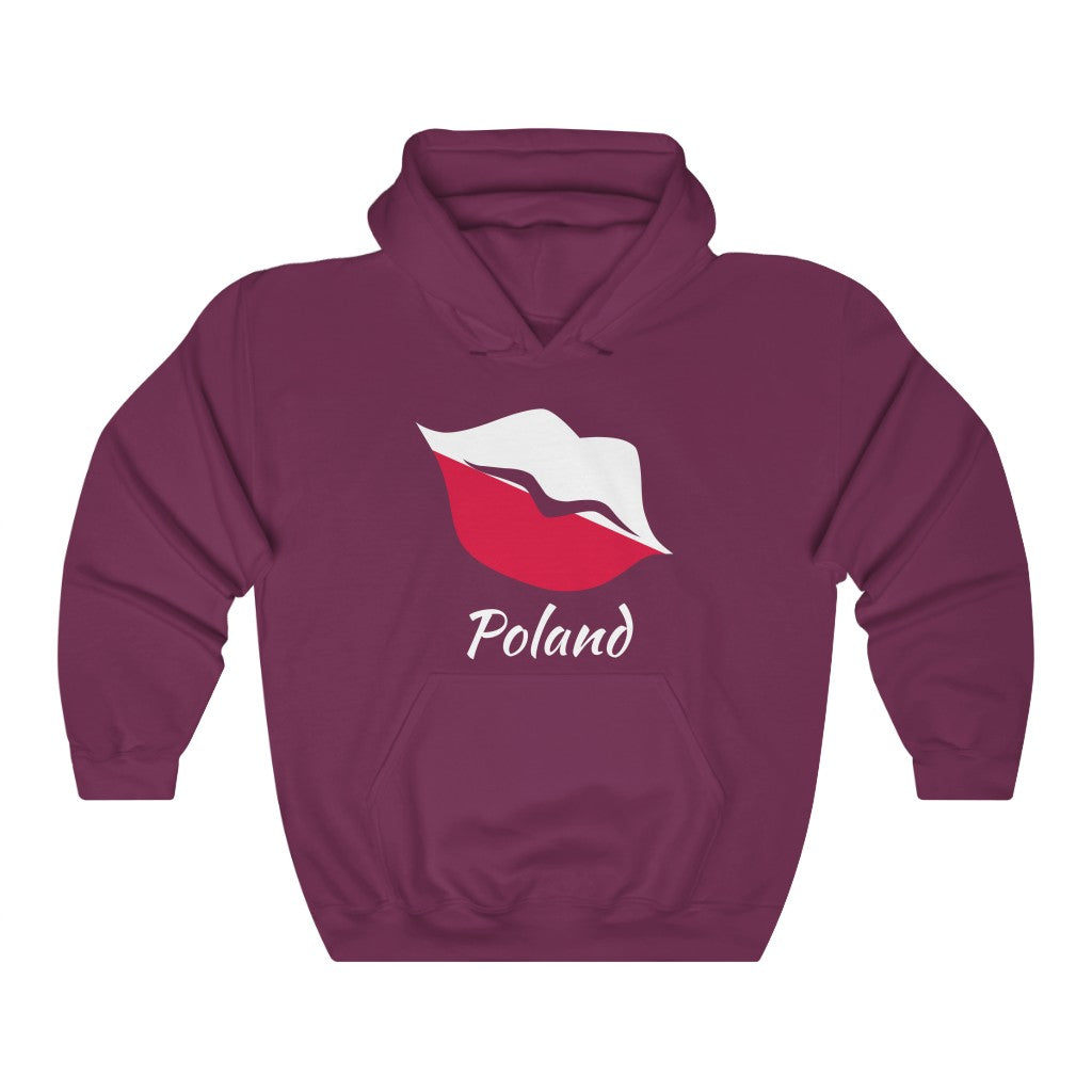 Poland Lips Flag Hoodie Sweatshirt 2 - Unisex