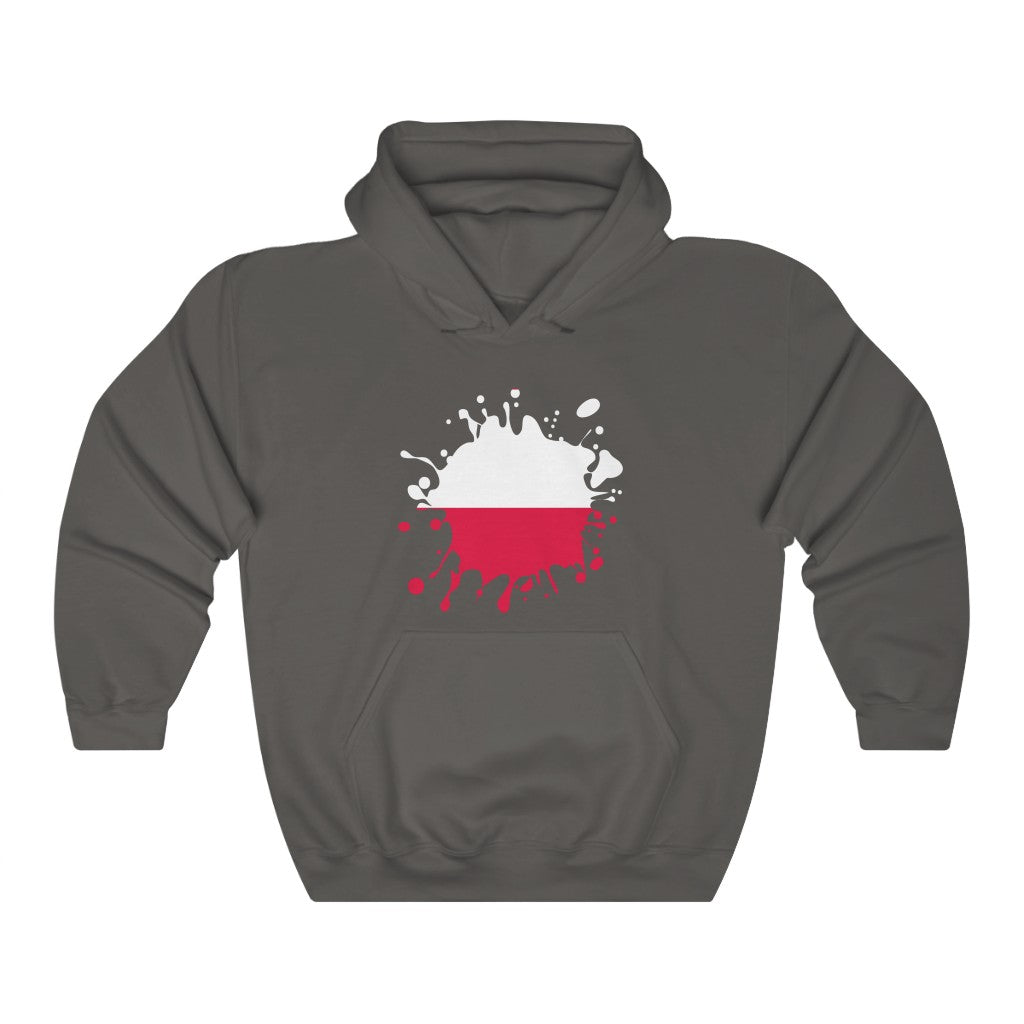 Poland Splat Flag Hoodie Sweatshirt - Unisex