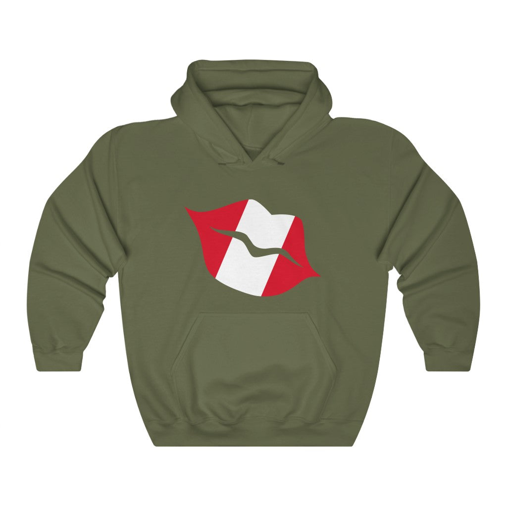 Peru Lips Flag Hoodie Sweatshirt - Unisex