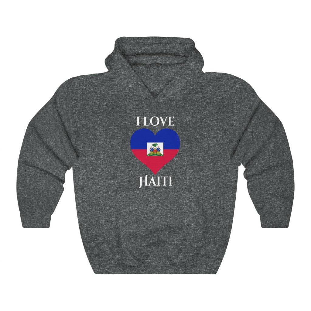 Haiti Heart Flag Hoodie Sweatshirt 2 - Unisex