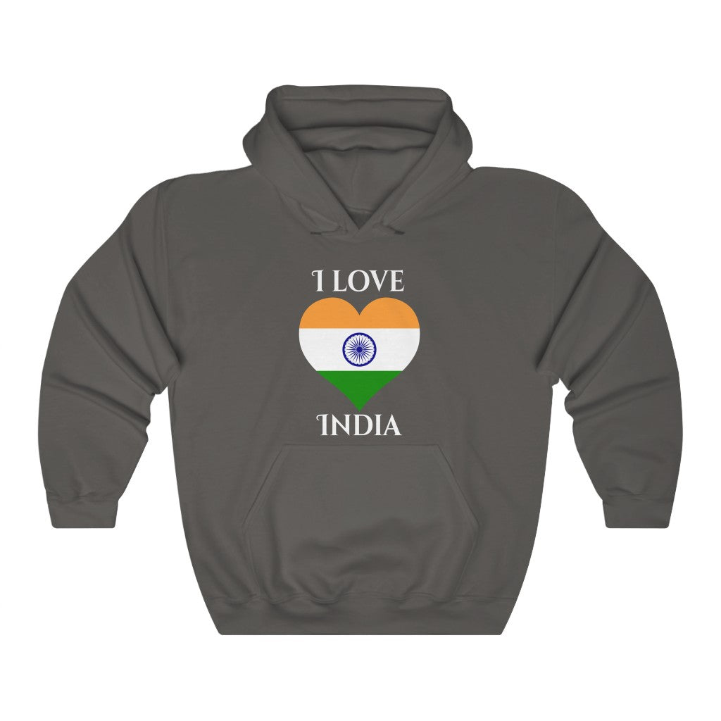 India Heart Flag Hoodie Sweatshirt 2 - Unisex