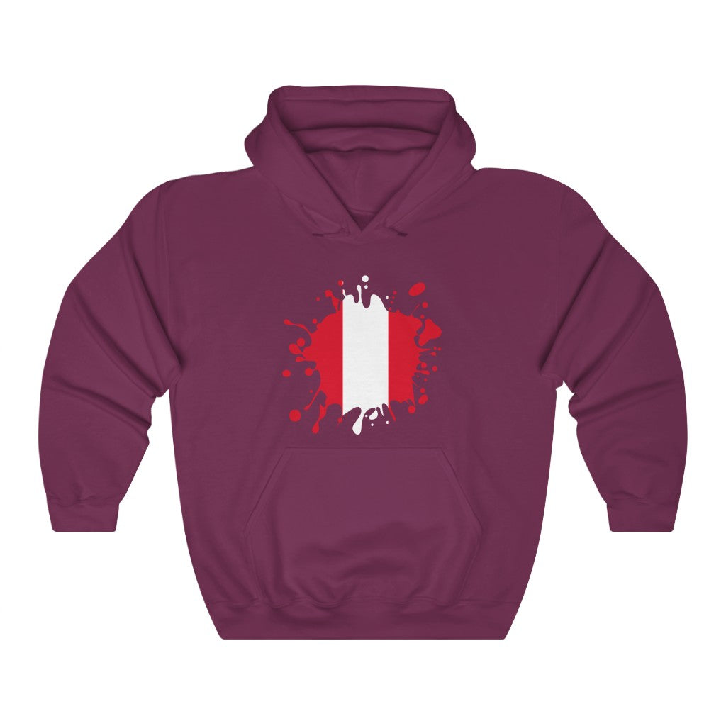Peru Splat Flag Hoodie Sweatshirt - Unisex