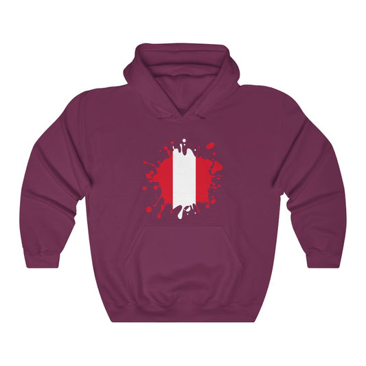 Peru Splat Flag Hoodie Sweatshirt - Unisex