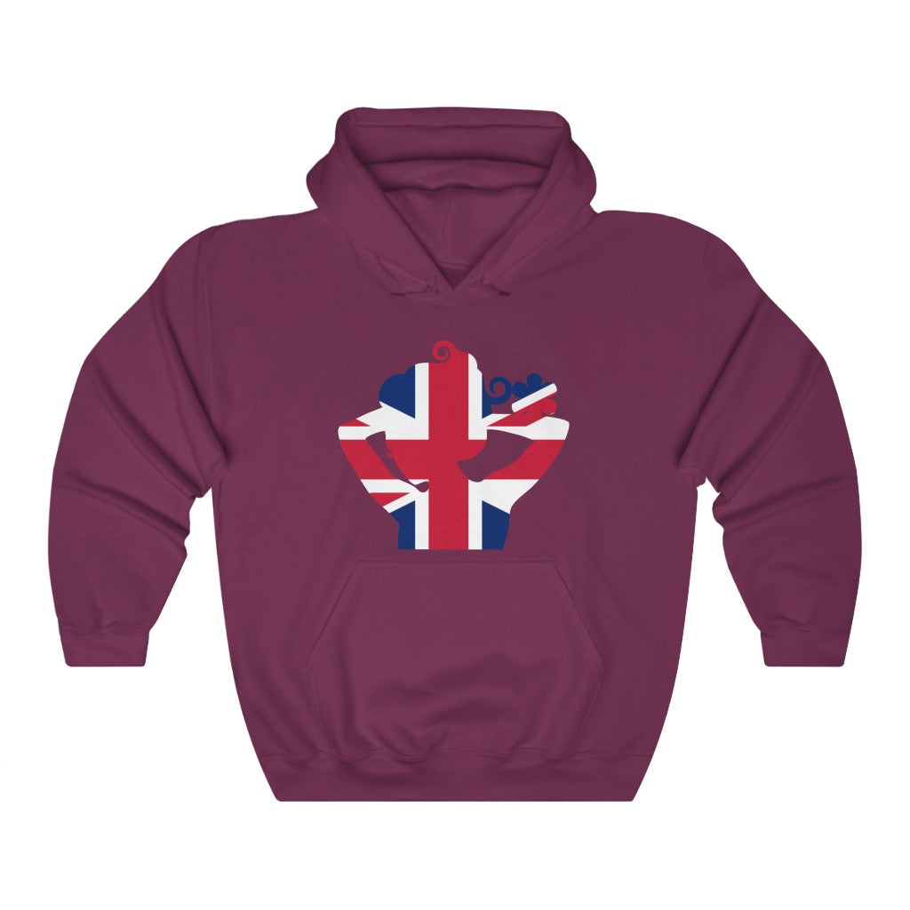 United Kingdom Lady Flag Hoodie Sweatshirt - Unisex
