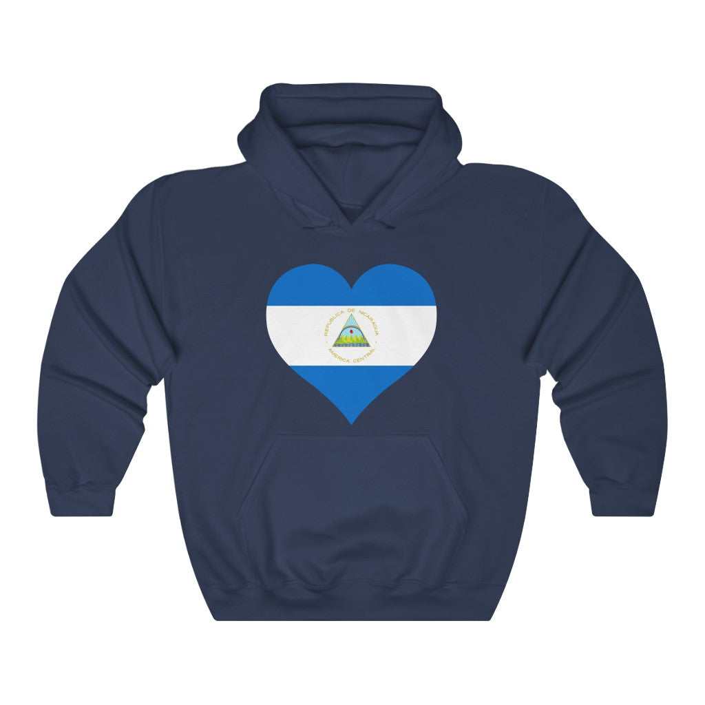Nicaragua Heart Flag Hoodie Sweatshirt - Unisex