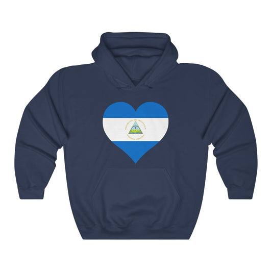 Nicaragua Heart Flag Hoodie Sweatshirt - Unisex