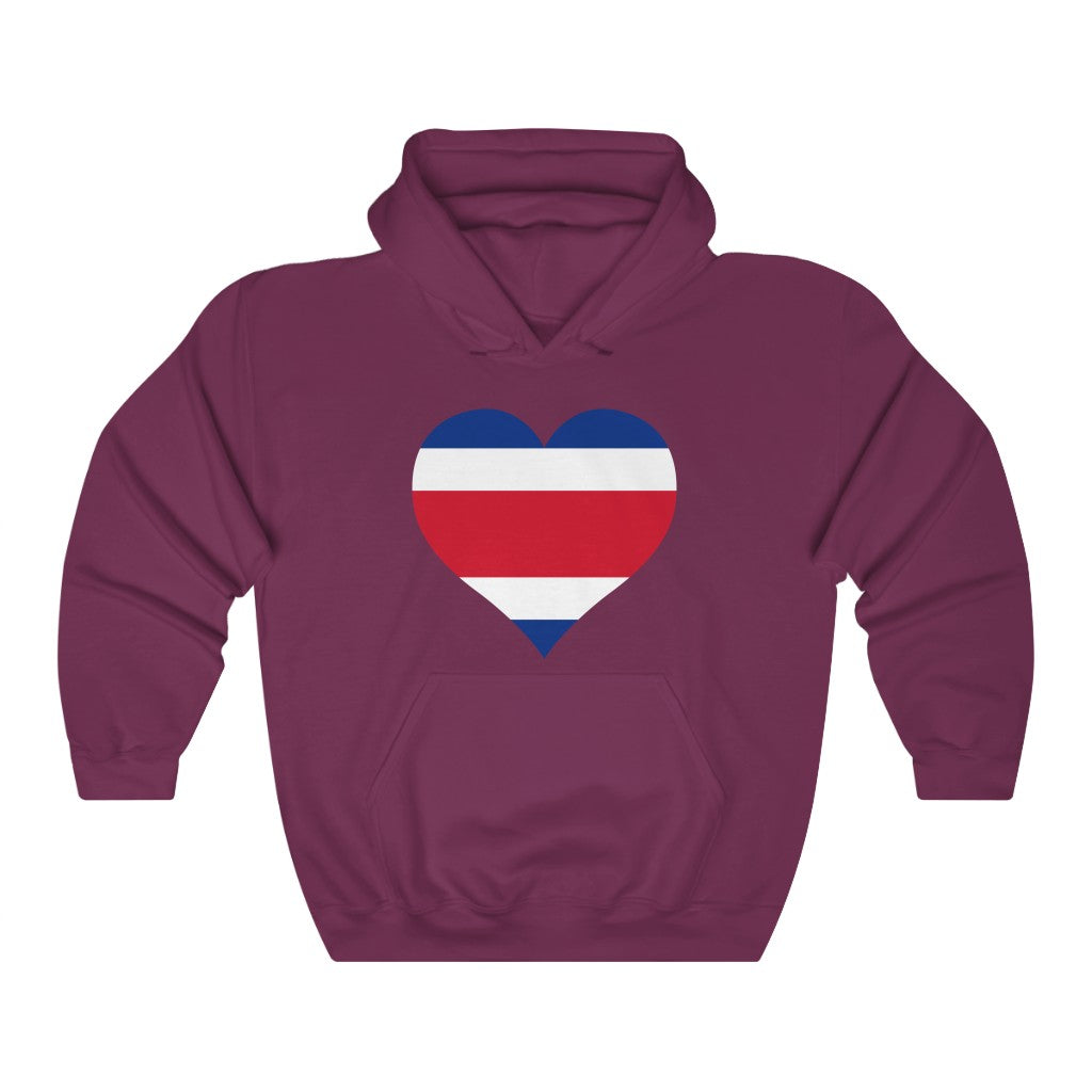 Costa Rica Heart Flag Hoodie Sweatshirt - Unisex