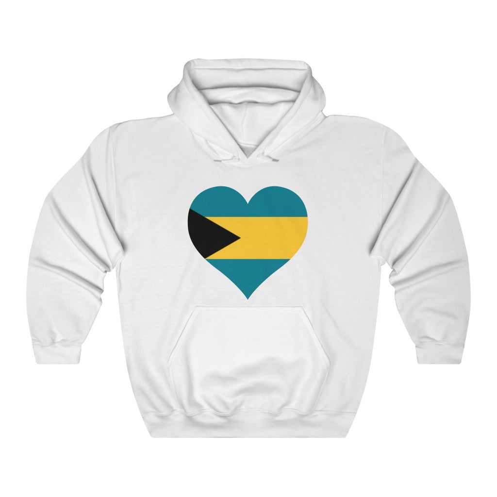 Bahamas Heart Flag Hoodie Sweatshirt - Unisex