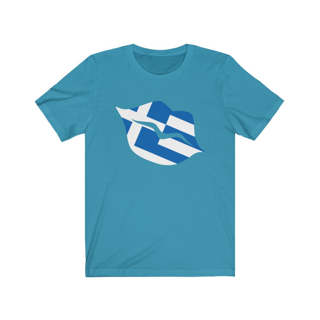 Greece Lips Flag Premium Tee - Unisex