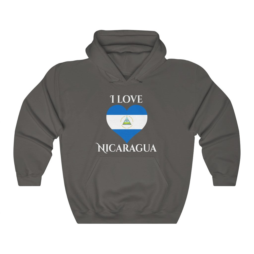 Nicaragua Heart Flag Hoodie Sweatshirt 2 - Unisex