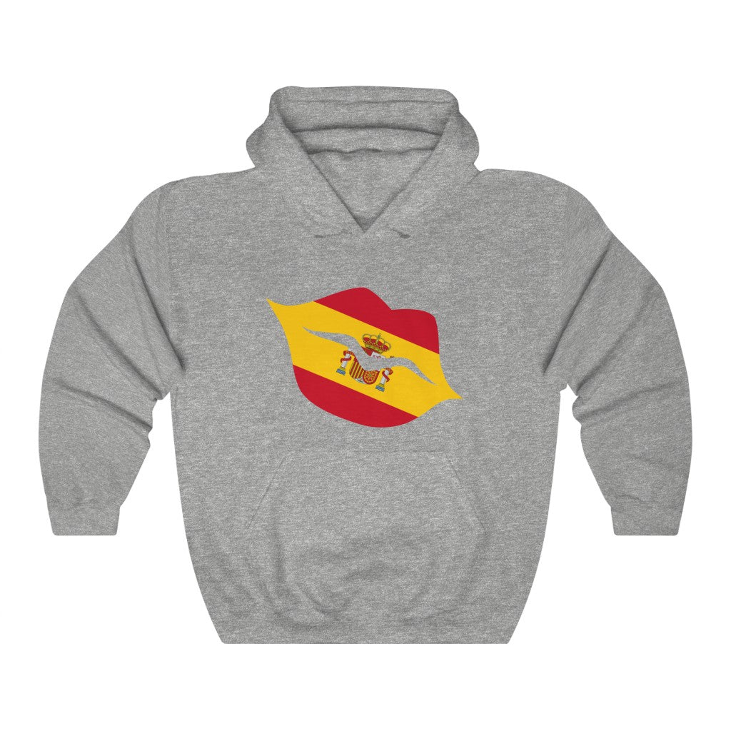 Spain Lips Flag Hoodie Sweatshirt - Unisex