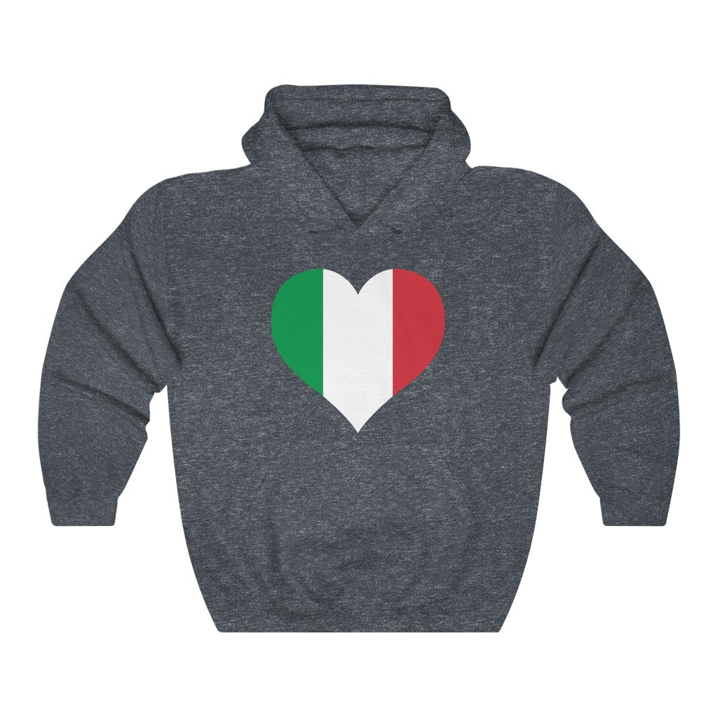 Italy Heart Flag Hoodie Sweatshirt - Unisex