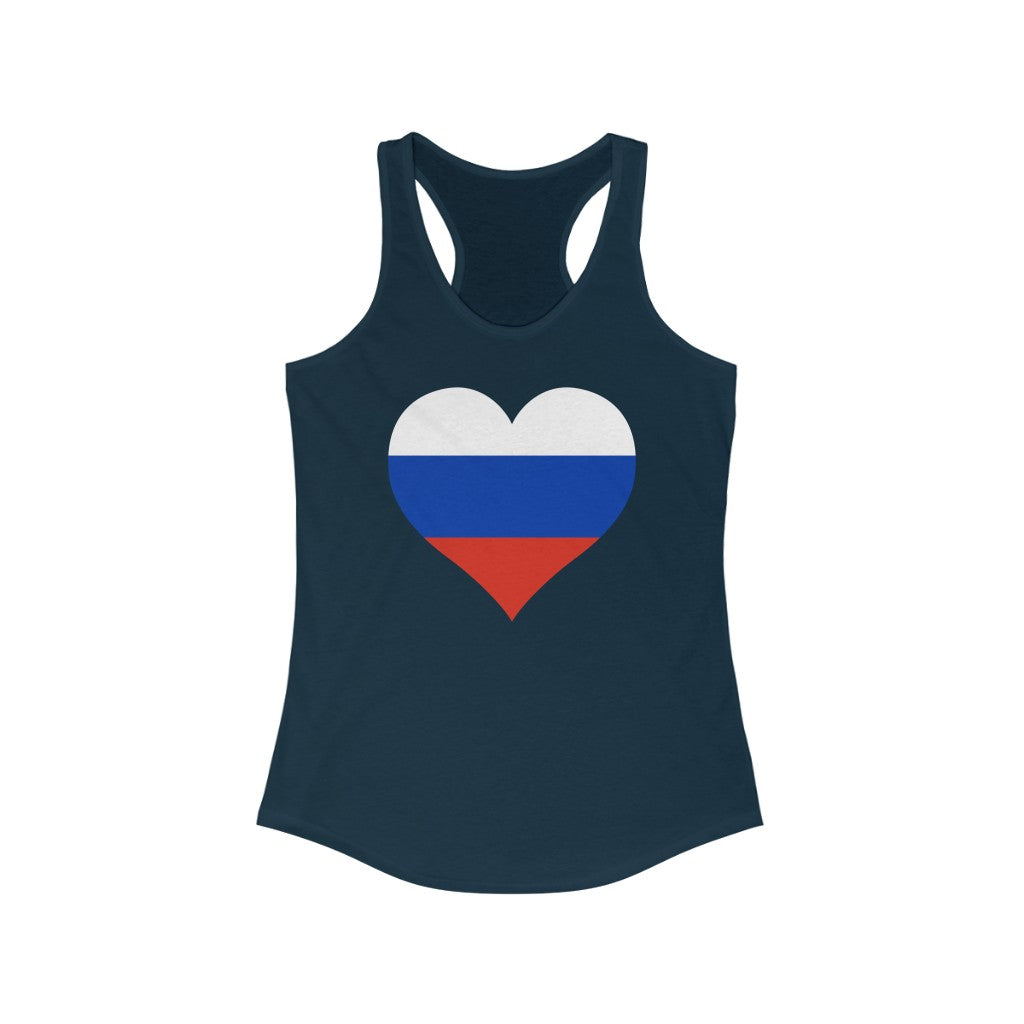 Russia Heart Flag Tank - Women