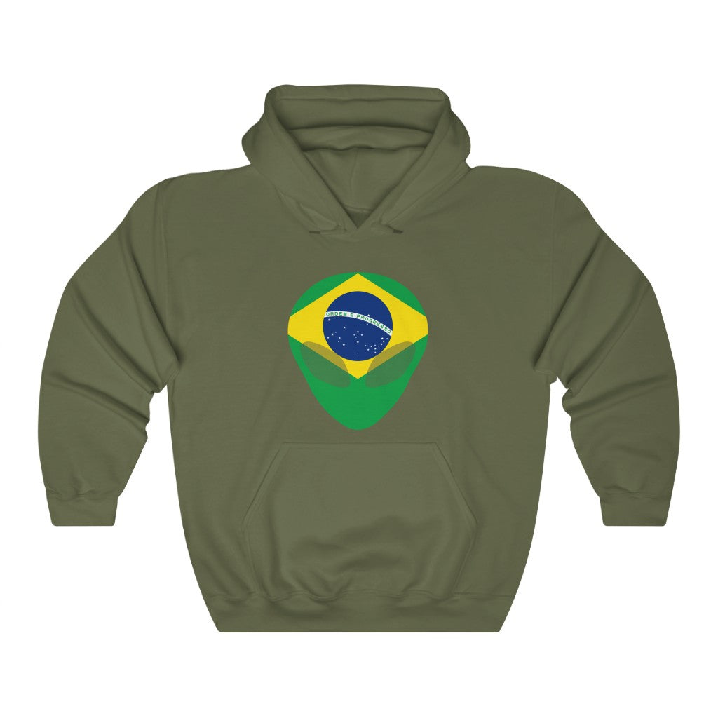 Brazil Alien Flag Hoodie Sweatshirt - Unisex