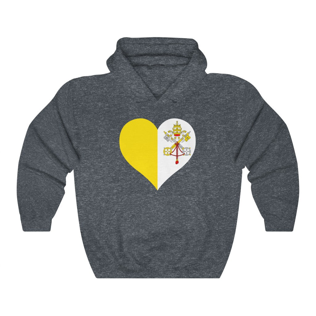 Holy See Heart Flag Hoodie Sweatshirt - Unisex