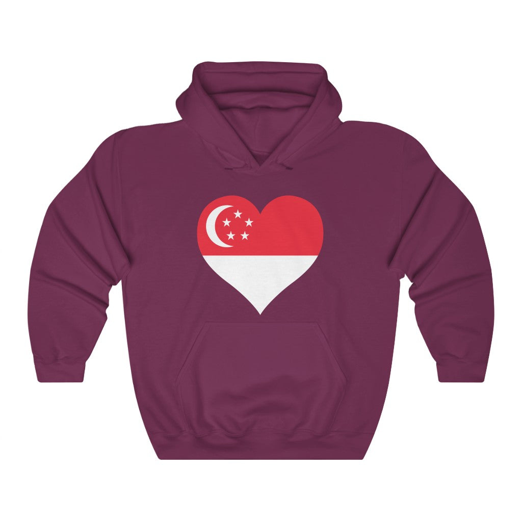 Singapore Heart Flag Hoodie Sweatshirt - Unisex