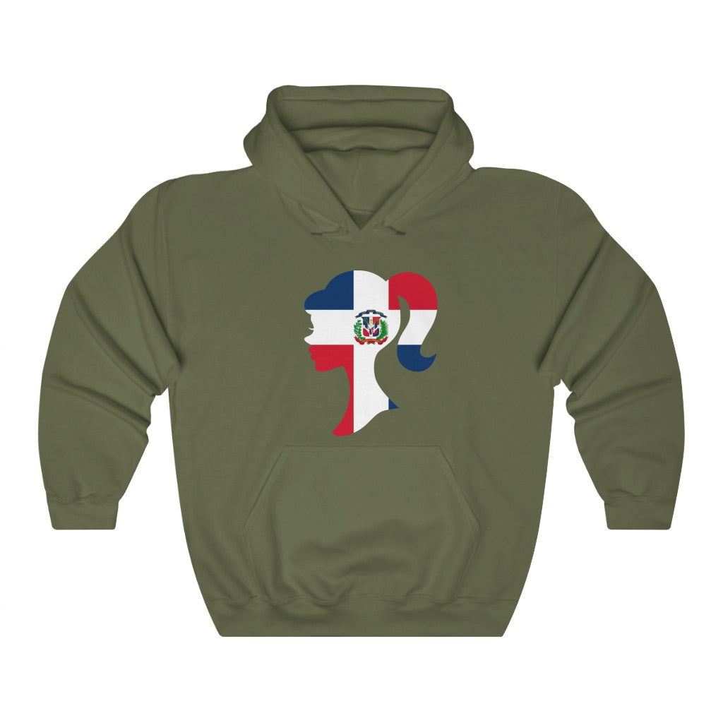 Dominican Republic Girl Flag Hoodie Sweatshirt - Unisex