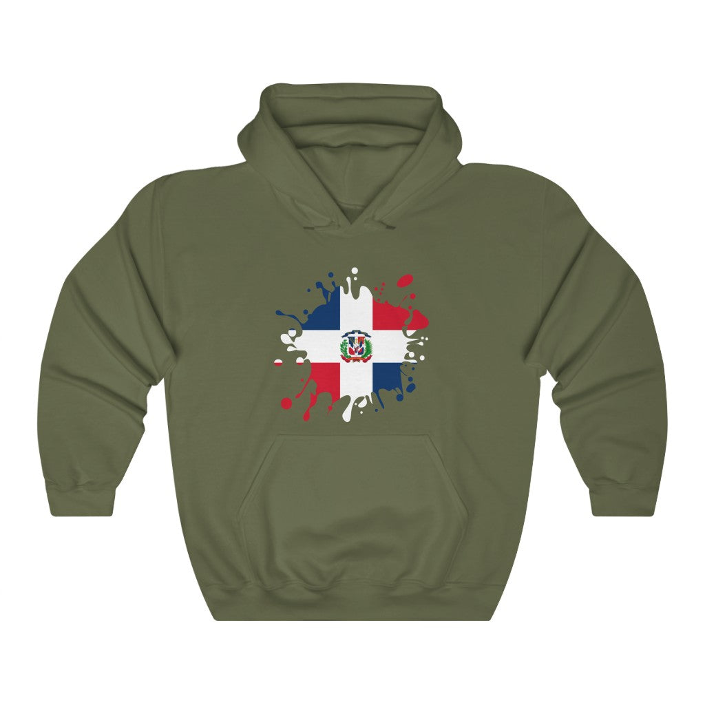 Dominican Republic Splat Flag Hoodie Sweatshirt - Unisex