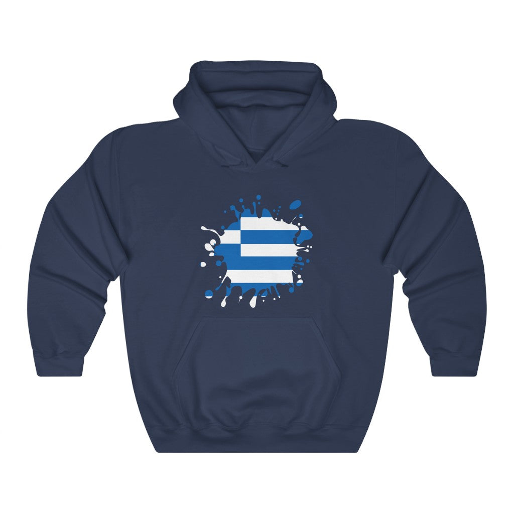 Greece Splat Flag Hoodie Sweatshirt - Unisex