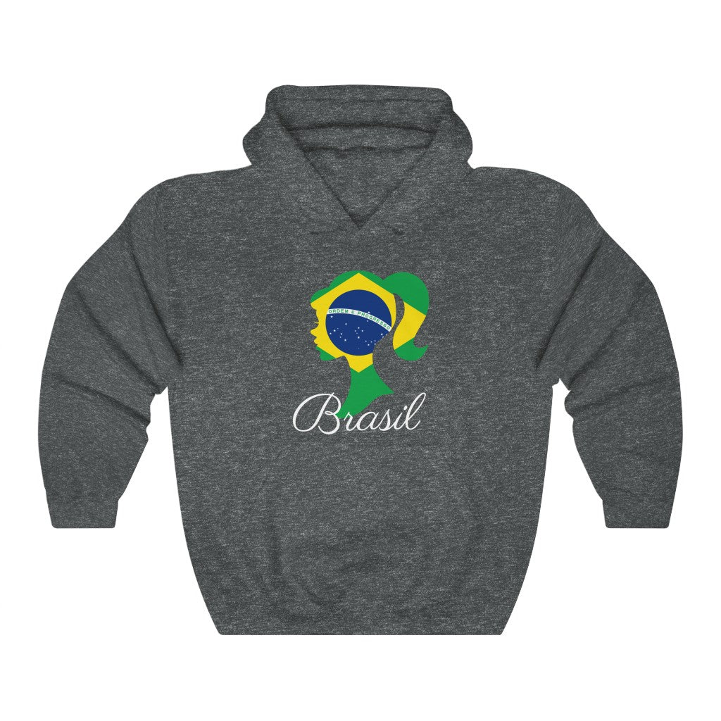 Brazil (Brasil) Girl Flag Hoodie Sweatshirt 2 - Unisex