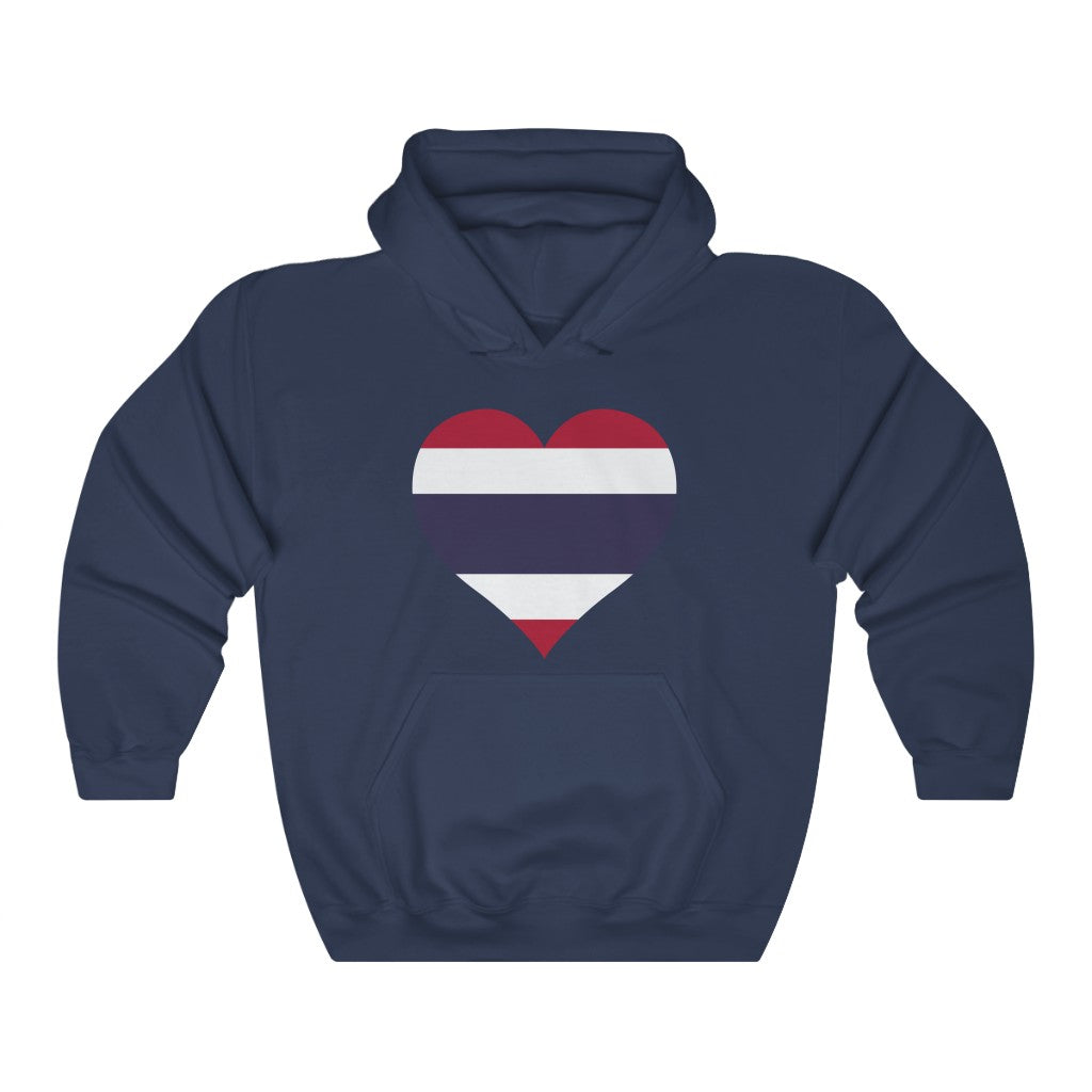 Thailand Heart Flag Hoodie Sweatshirt - Unisex