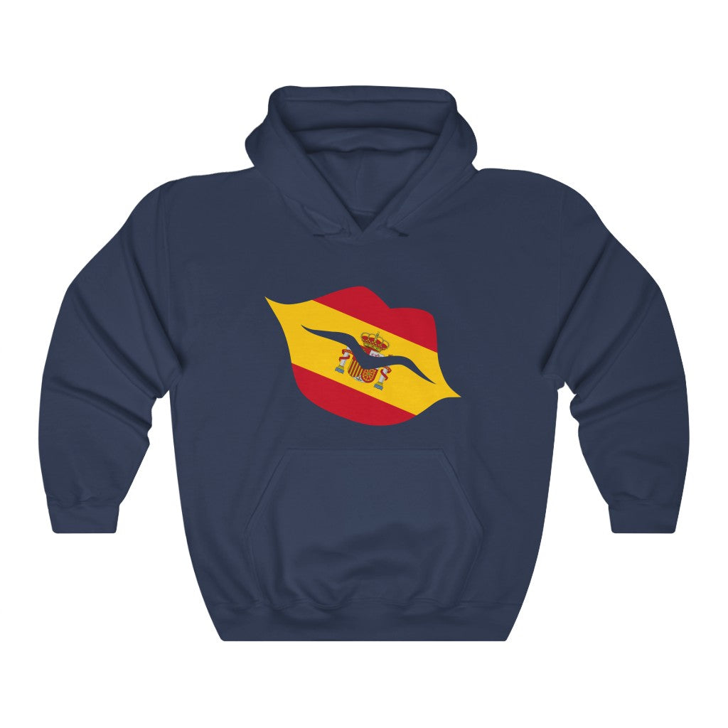 Spain Lips Flag Hoodie Sweatshirt - Unisex