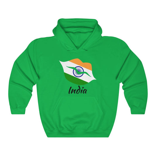 India Lips Flag Hoodie Sweatshirt 1 - Unisex
