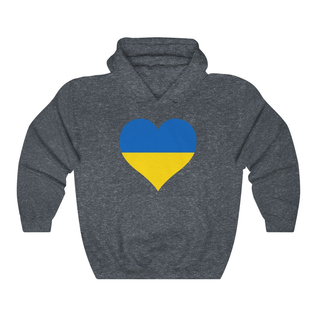 Ukraine Heart Flag Hoodie Sweatshirt - Unisex