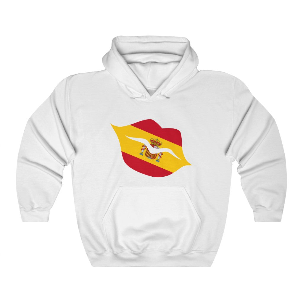 Spain Lips Flag Hoodie Sweatshirt - Unisex