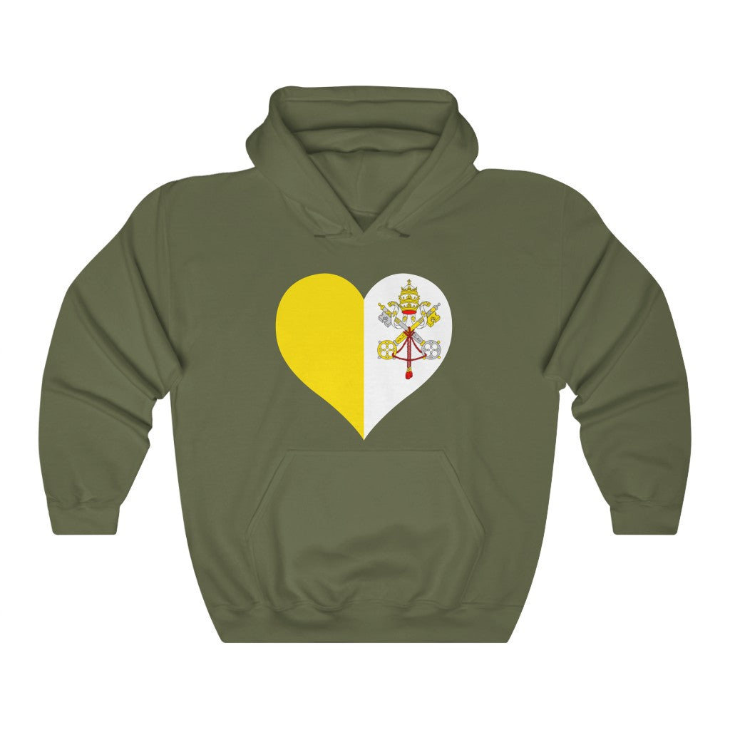 Holy See Heart Flag Hoodie Sweatshirt - Unisex